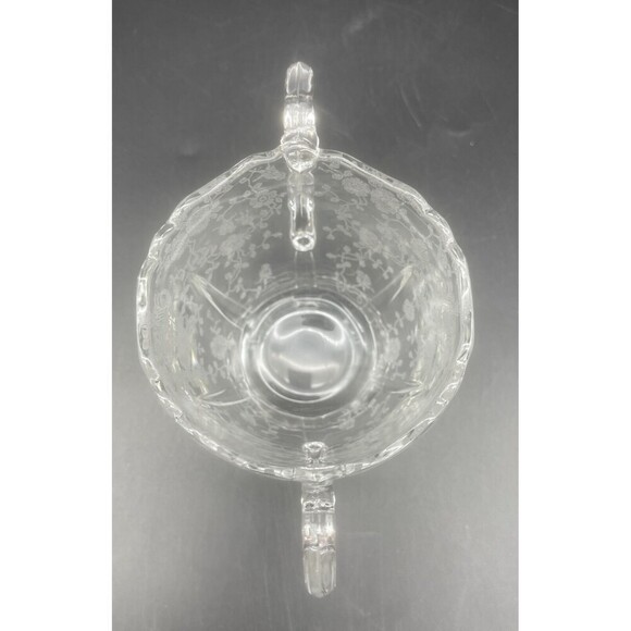 VTG Cambridge Rose Point Etched Creamer & Open Sugar Bowl Elegant Set - Picture 6 of 13